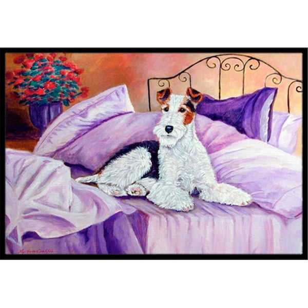 Micasa 18 x 27 in. Fox Terrier Waiting on Mom Indoor Outdoor Mat Doormat MI252750 - main